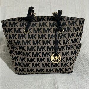 Michael by Michael Kors Jet Set Monogrammed Tote With Adjustable Leather Straps